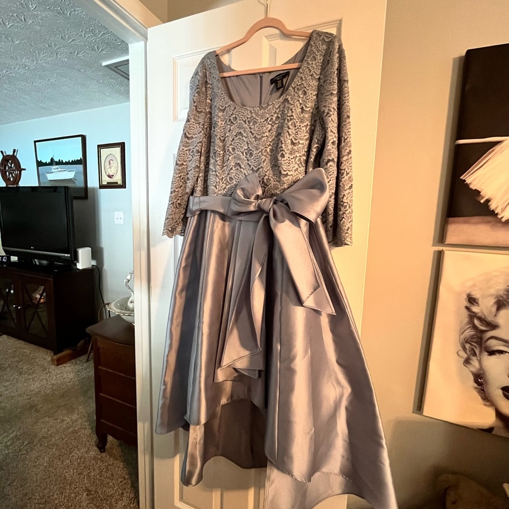 R&M Richards Silver High Low Dress